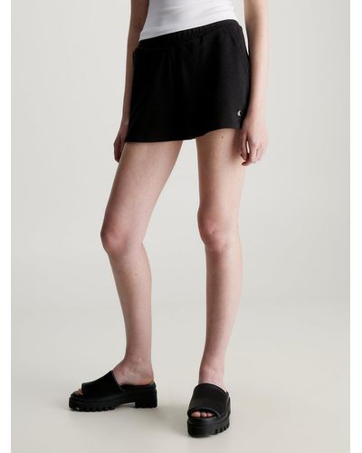 Calvin Klein Short de jogging en tissu éponge de coton - Noir