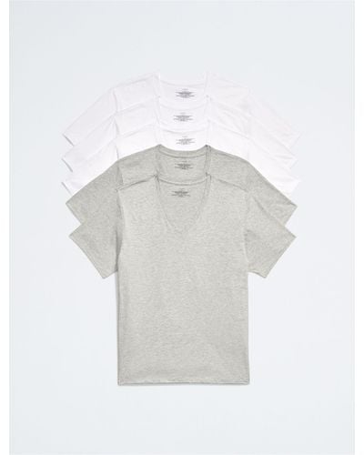 Calvin Klein Cotton Classics 5-pack V-neck T-shirt - Grey