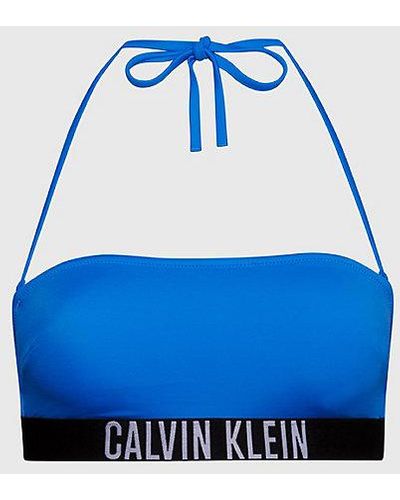 Calvin Klein Parte de arriba de bikini bandeau - Intense Power - Azul
