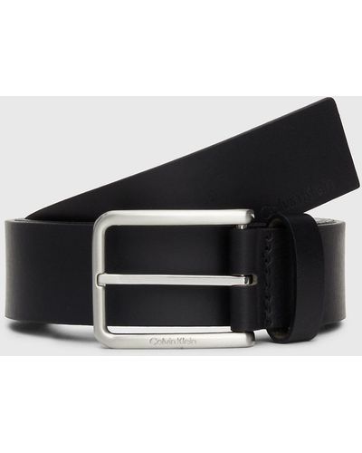 Calvin Klein Leather Belt - - Black - Men - 105 Cm - Multicolour