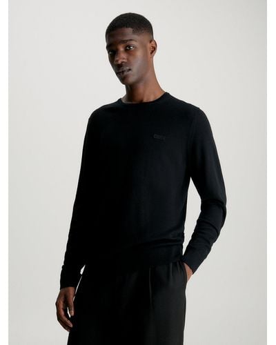 Calvin Klein Boîte cadeau avec pull en laine mérinos - Noir
