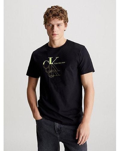 Calvin Klein Camiseta con monograma - Negro