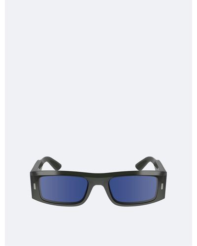 Calvin Klein Acetate Avant Garde Rectangle Sunglasses - Blue