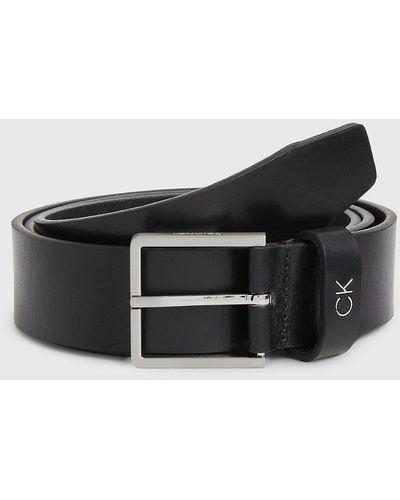 Calvin Klein Leather Belt - - Black - Men - 105 cm - Noir