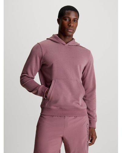 Calvin Klein Sweat-shirt à capuche en tissu éponge - Violet