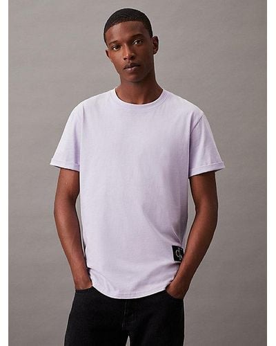 Calvin Klein Katoenen T-shirt Met Embleem - Paars