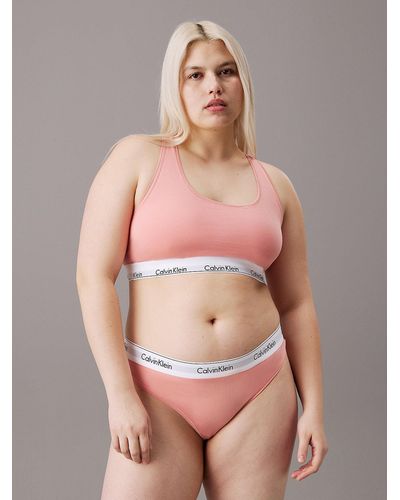 Calvin Klein Plus Size Bralette - Modern Cotton - Pink