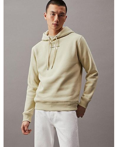 Calvin Klein Sudadera de felpa con capucha y monograma - Verde