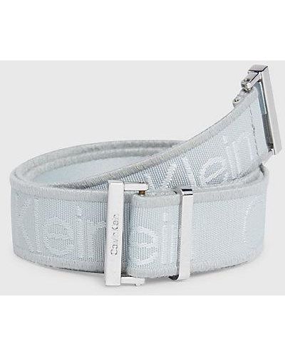 Calvin Klein Cinturón de jacquard con logo - Blanco