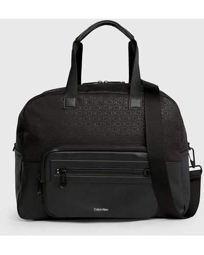 Calvin Klein Logo Jacquard Weekend Bag - Black