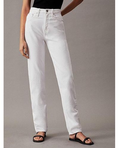 Calvin Klein Authentic Slim Straight Jeans - Blanco