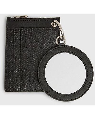 Calvin Klein Portemonnaie mit Rundum-Reißverschluss aus Schlangenleder - Schwarz