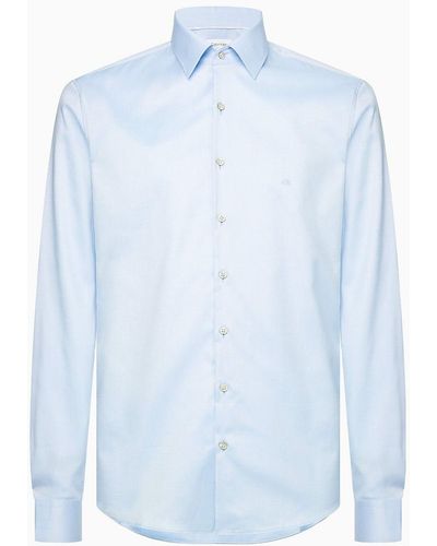 Calvin Klein Slim Fit Overhemd Met Kentkraag - Blauw