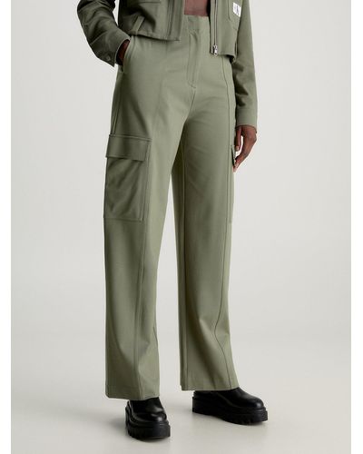 Calvin Klein Milano Jersey Utility Trousers - Green
