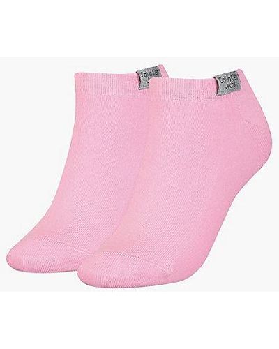 Calvin Klein Pack de 2 pares de calcetines tobilleros con logo - Rosa