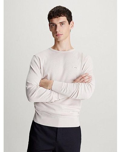 Calvin Klein Jersey de seda y algodón - Blanco