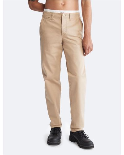 Calvin Klein Solid Utility Chinos - Natural