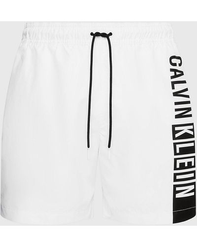 Calvin Klein Short de bain mi-long avec cordon de serrage - Intense Power - Blanc