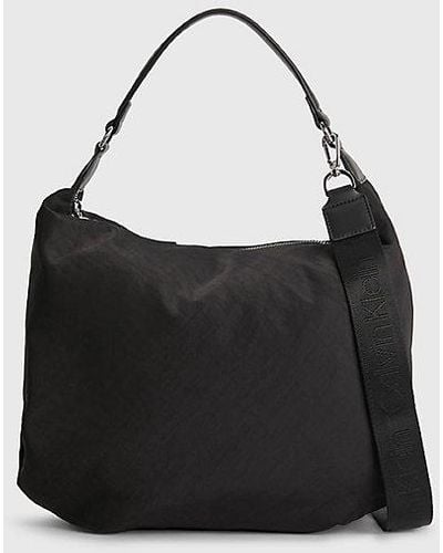 Calvin Klein Gerecyclede Nylon Hobo Bag - Zwart