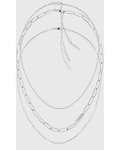 Calvin Klein Collar de cadena en set regalo - Blanco