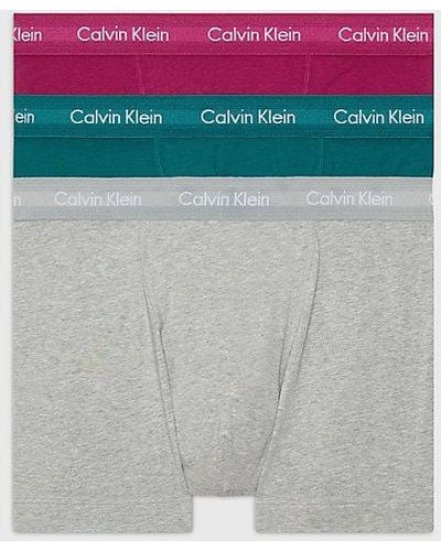 Calvin Klein 3er Pack Boxershorts Trunks Baumwolle mit Stretch - Mehrfarbig