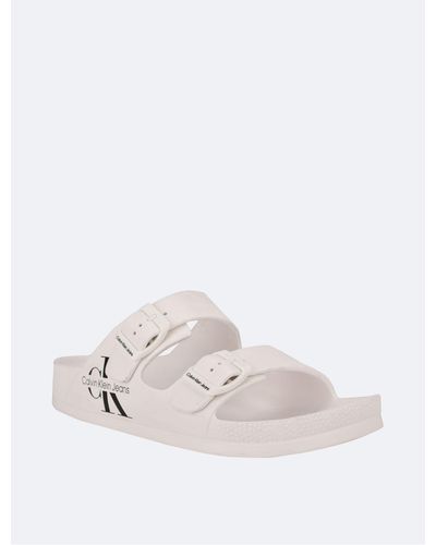 Calvin Klein Zion Double Strap Slide Sandal - White