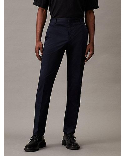 Calvin Klein Slim Satinet Stretch Pantalon - Zwart