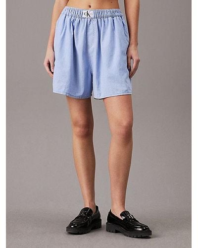 Calvin Klein Shorts bóxer denim holgados - Azul