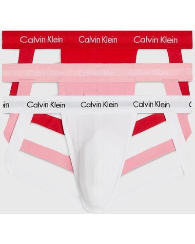 Calvin Klein 3 Pack Jock Straps - Cotton Stretch - Multicolour