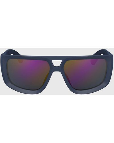 Calvin Klein Modified Rectangle Sunglasses Ckj24605s - Purple