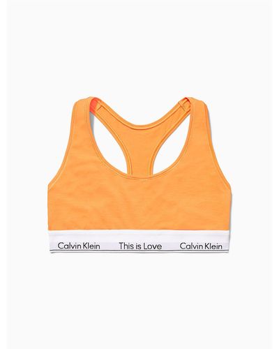 Calvin Klein Pride Modern Cotton This Is Love Unlined Bralette - Orange