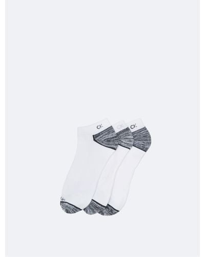 Calvin Klein Performance Microfiber 3-pack No Show Socks - White