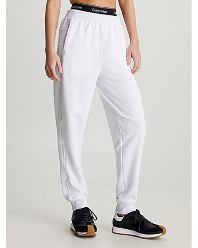 Calvin Klein Pantalón de chándal de felpa francesa - Blanco