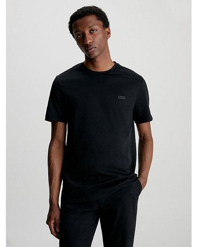 Calvin Klein Camiseta de algodón mercerizado - Negro