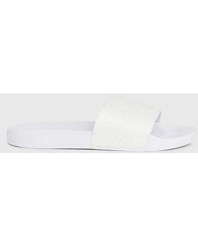 Calvin Klein Logo-Slippers - Weiß