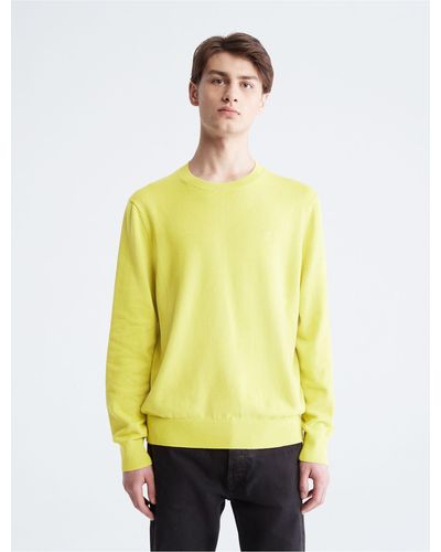 Calvin Klein Smooth Cotton Sweater - Yellow