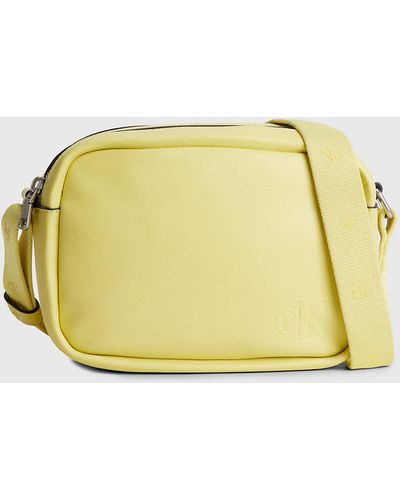 Calvin Klein Faux Leather Crossbody Bag - Yellow