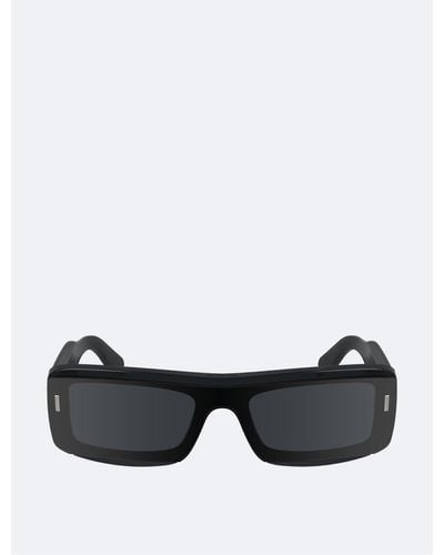 Calvin Klein Acetate Modified Rectangle Sunglasses - Black