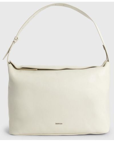 Calvin Klein Large Soft Shoulder Bag - Natural