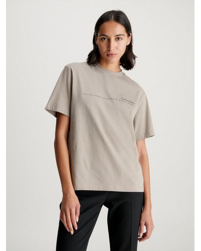 Calvin Klein T-shirt relaxed avec logo - Neutre