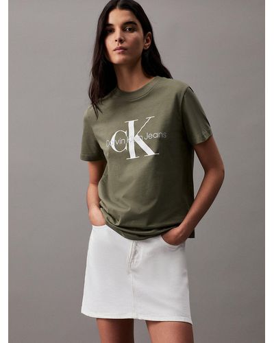 Calvin Klein T-shirt avec monogramme - Marron