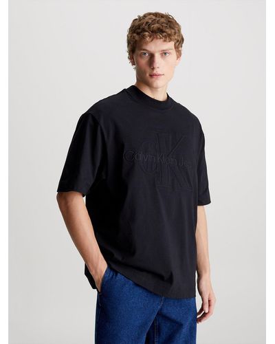 Calvin Klein T-shirt oversize avec monogramme - Bleu