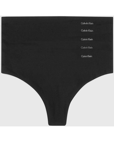 Calvin Klein Lot de 5 strings - Invisibles - Noir
