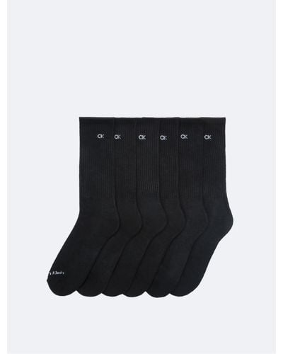 Calvin Klein Cushion 6 Pack Crew Socks - Black