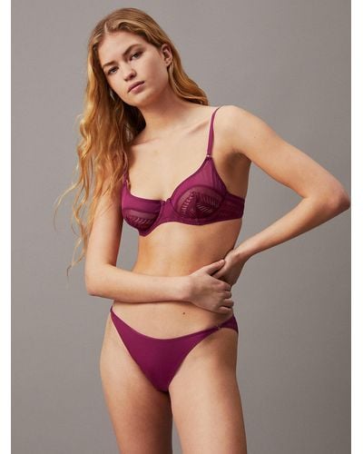 Calvin Klein Bikini Briefs - Minimalist Lace - Brown