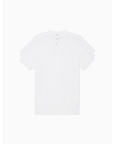Calvin Klein Cotton Stretch 3-pack V-neck T-shirt - White