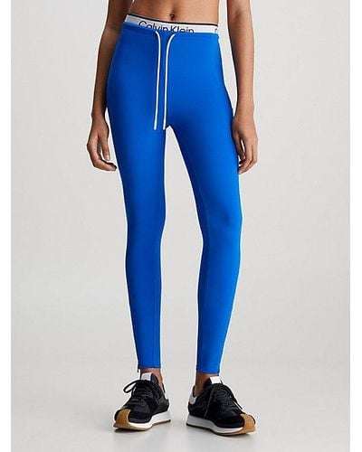 Calvin Klein Dubbele Tailleband 7/8 sportlegging in het Paars