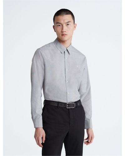 Calvin Klein Cotton Blend Classic Button-down Shirt - Grey