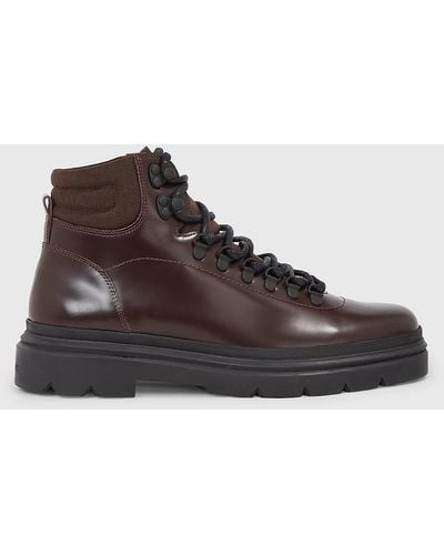 Calvin Klein Leather Boots - Brown