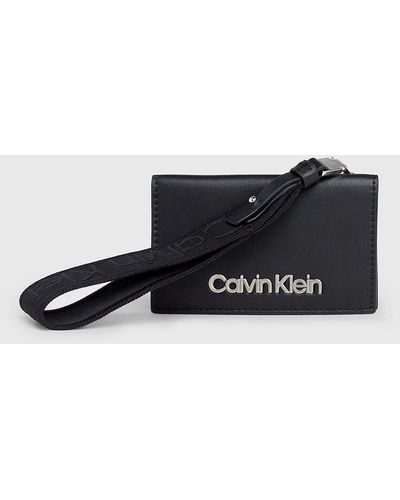 Calvin Klein Portefeuille zippé anti-RFID avec dragonne - Noir